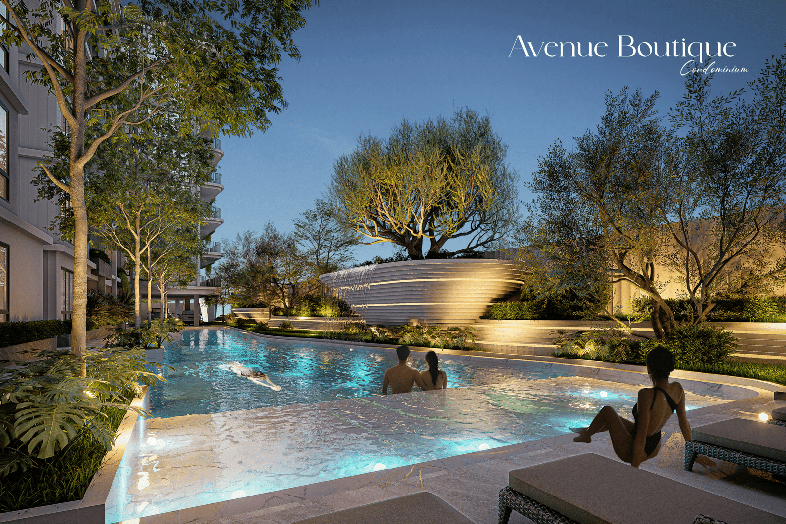Avenue boutique pattaya 1 Rendering swimming pool 4 scaled